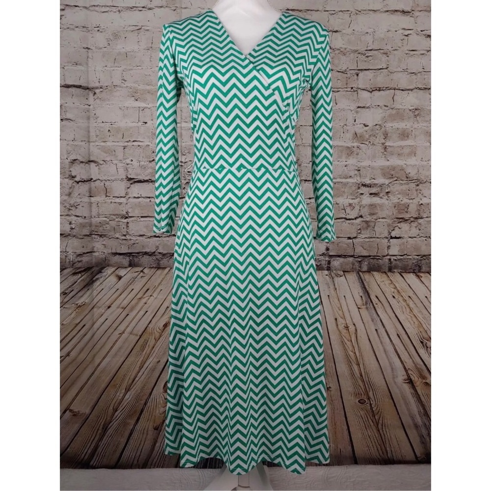 Leota Chevron Midi Dress Sz XS